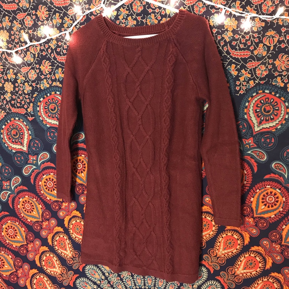 Burgundy Sweater Dress